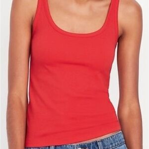 Old Navy First Layer Red Scoop Neck Ribbed Tank Size Medium – NWT